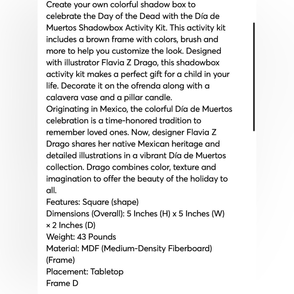 New Target Paint Your Own Shadowbox Kit Dia De Meutros Collection Halloween ‘22 - Picture 3 of 7